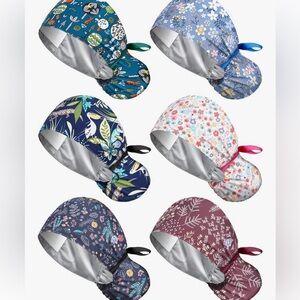 Surgical scrub cap with satin lining